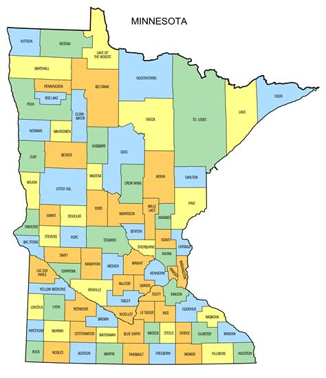 Minnesota County Map Printable State Map With County Lines Diy