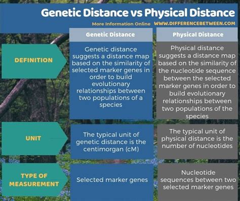 Difference Between Genetic Distance And Physical Distance Compare The