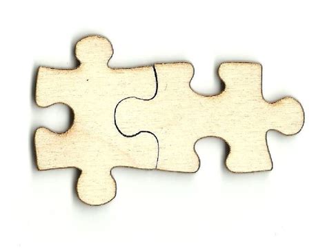 Puzzle Piece Pair Laser Cut Out Unfinished Wood Shape Craft Etsy