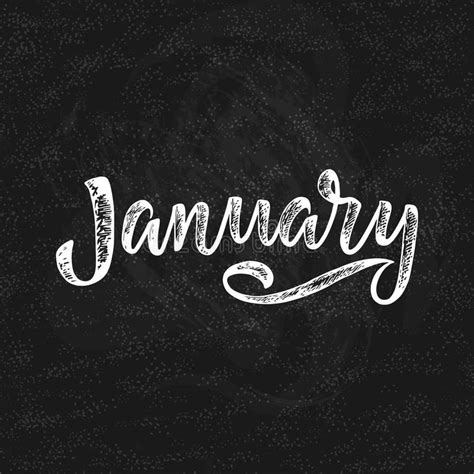 Handwritten Names Of Months January Calligraphy Words For Calendars