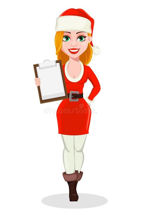 merry christmas woman in santa claus costume stock vector illustration of cute claus 128934640