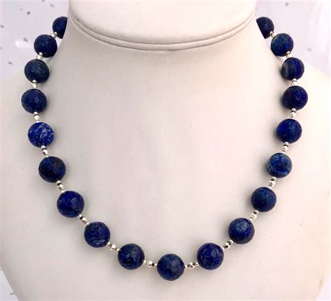 Lapis Lazuli Necklace Navy Blue Necklace Dark Blue Gemstone Necklace