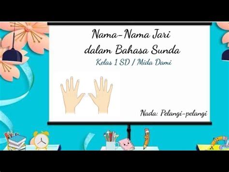 Lagu Nama Nama Jari Dalam Bahasa Sunda Kelas 1 SD YouTube