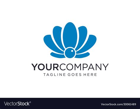 Pearl Logo Design Concept On White Background Vector Image
