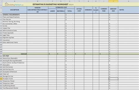 Home Renovation Schedule Template Excel