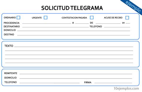 Ejemplos De Telegrama