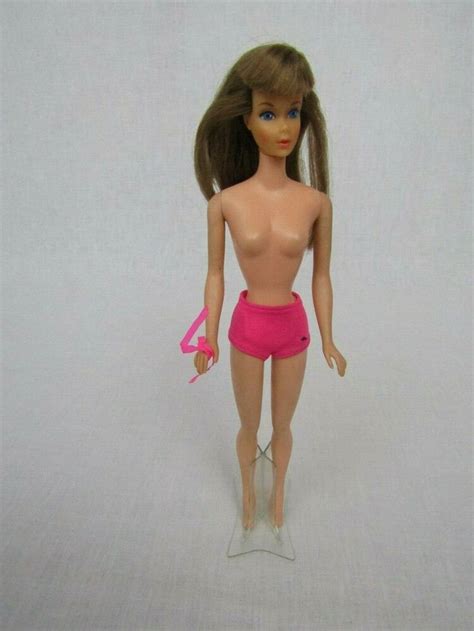 Details About VTG Standard Barbie Doll Light Brown Original Pink Bow