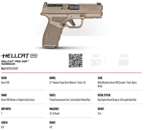 New Springfield Armory Hellcat Pro Desert Fde 9mm Limited