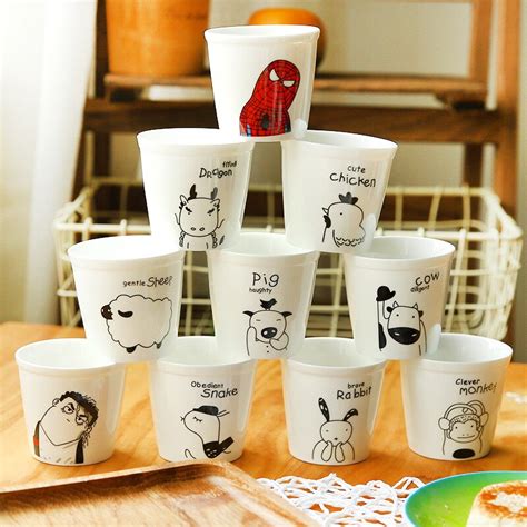1pc Creative Chinese Zodiac Mini Ceramic Coffee Mugs Cartoon Animal