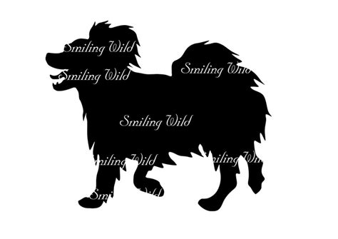 Papillon Dog Svg Silhouette Clipart Printable Papillon Dog Etsy