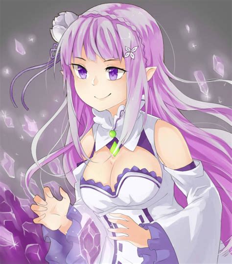 Emilia Re Zero Anime By Asrockets On Deviantart
