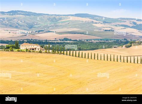 Tuscany Val Dorcia Area Wonderful Countryside In A Sunny Day Just