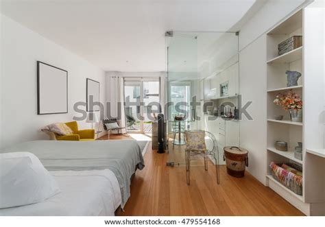 Modern Single Bedroom House Small Kitchen Stock Photo 479554168