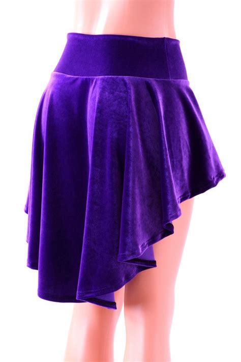 Purple Velvet Hi Lo Mini Skirt Rave Festival Skirt 152404 Etsy