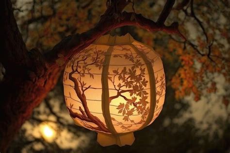 Premium Ai Image A Paper Lantern To Hang From A Tree Generative Ai