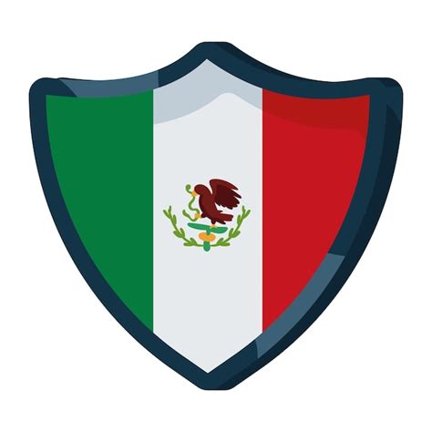 ilustración del escudo de la bandera mexicana aislada vector gratis