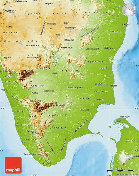 Physical Location Map Of Tamil Nadu Highlighted Country Bank Home Com