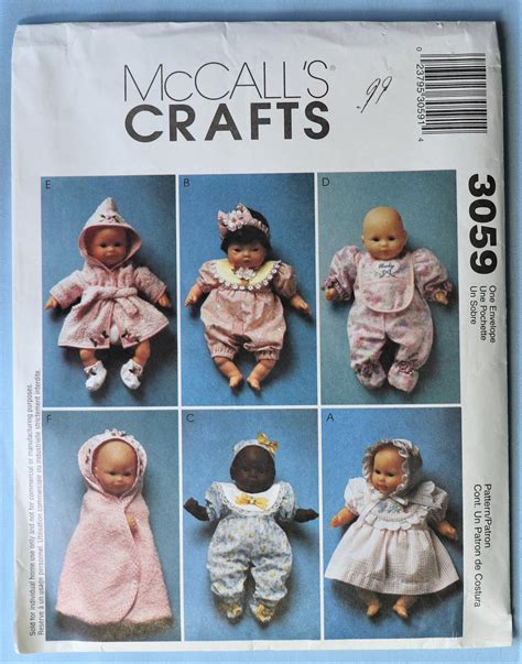 Mccalls 3059 Baby Doll Clothes Pattern Baby Doll Dress Etsy