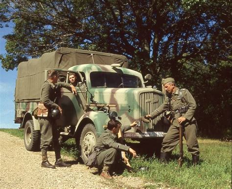 1942 Camo Opel Blitz Wwii German Uniforms Army Vehicles Military