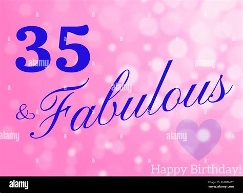 35th Birthday Card Wishes Illustration Stock Photo Alamy