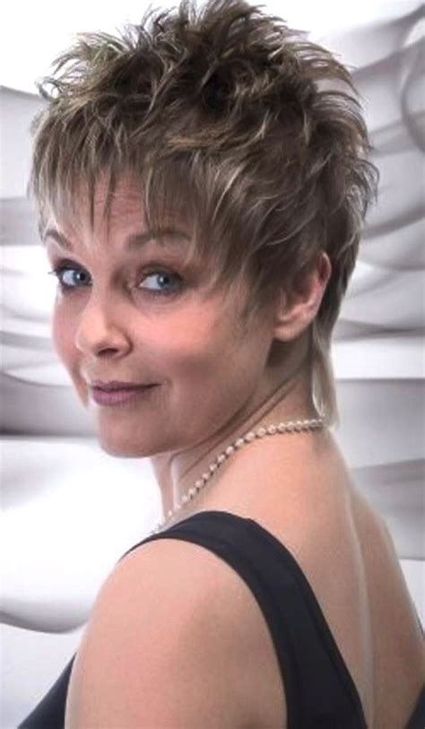 The layers add volume, and the bangs help frame your face. Short Spiky Hairstyles For Women Over 60 | Short spiky ...
