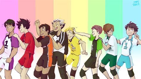 Love How The Teams Are Rainbows All Together Captains Haikyuu