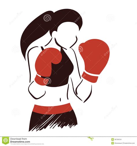 Symbol Of Boxing Woman Stock Vector Illustration Of