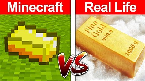 Minecraft Vs Real Life Minecraft Gold Ingot In Real Life Youtube