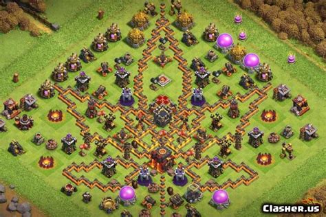 Town Hall 10 Th10 Wartrophy Base 1133 With Link 9 2021 Hybrid