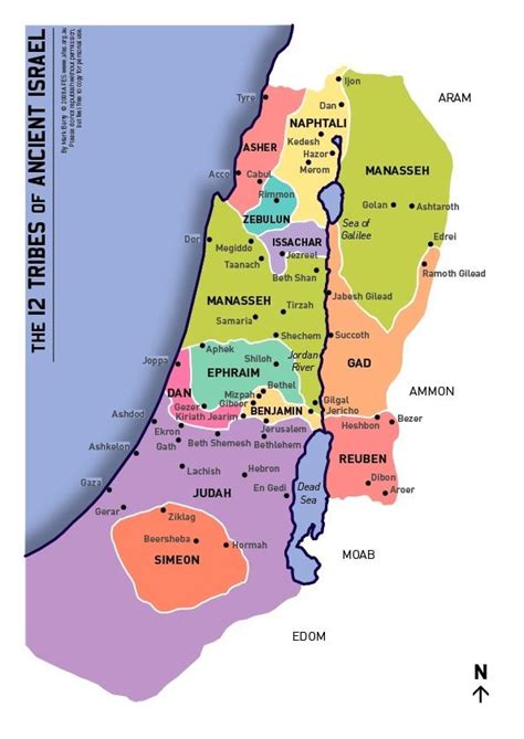 12 Tribes Of Israel And Their Territories Bible Mapping Bible