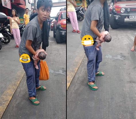 unexpectedly this woman gives birth while standing in busy street where in bacolod