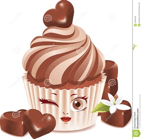 Sakizo chocolate au gateau art. Chocolate Cupcake (character) Stock Photo - Image: 14635180