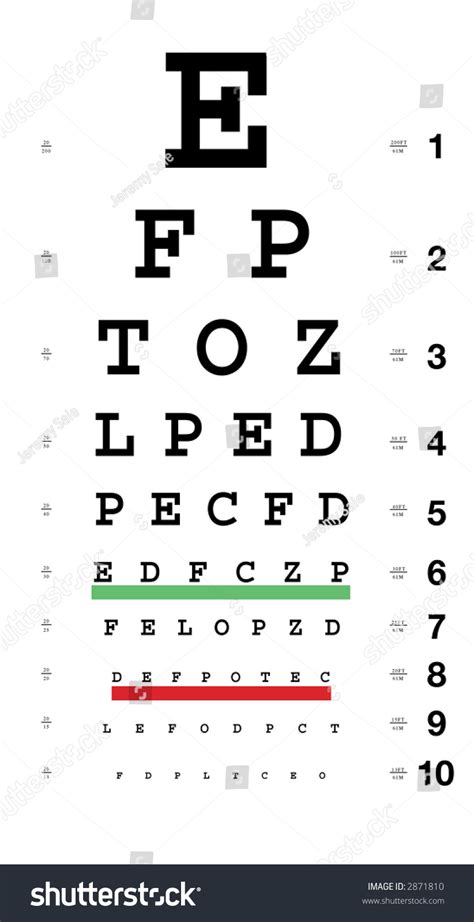 Standard Eye Chart Distance Markers Stock Illustration 2871810