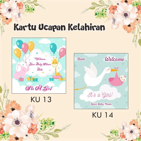 Cara cepat membuat desain kartu ucapan kelahiran bayi dengan 50+ contoh gambar layout bisa diedit. Kartu ucapan lahiran / kelahiran bayi / newborn baby Rp ...