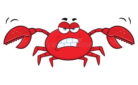 Angry Crab Cartoon Mascot Character Vector Illustration Stock Vector