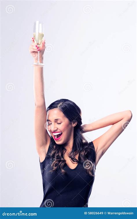 Glamourous Woman Holding Glass Of Sparkling Wine Champagne Stock Image Image Of Alcohol