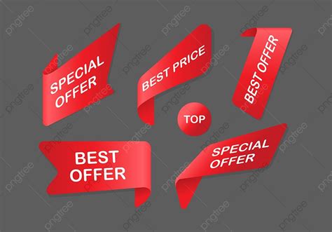 Best Offer Vector Hd Png Images Best Offer Banner Set Promotional
