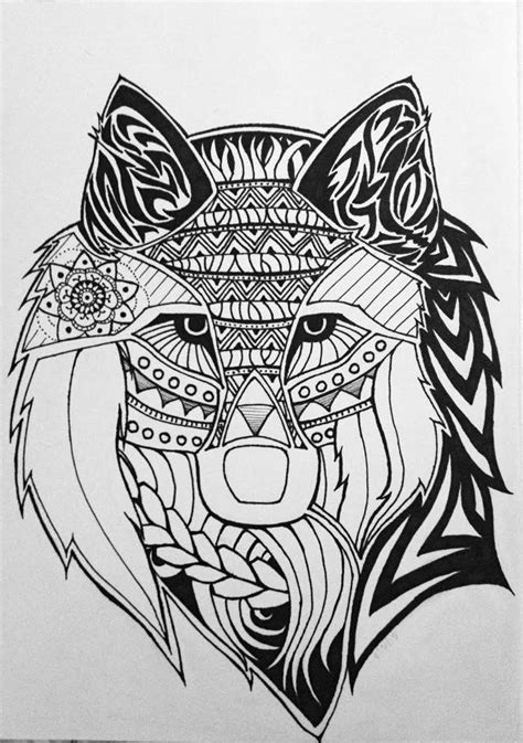 Wolf Zentangle Animal Tattoo Zentangle Animals Indian Art