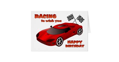 Race Car Birthday Card Zazzle