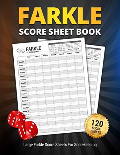 Farkle Score Sheet Book 120 Large Score Sheets For Scorekeeping