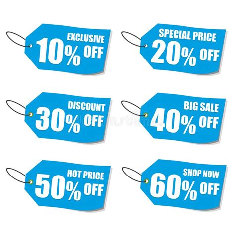 Discount Price Labels On White Background Stock Illustration