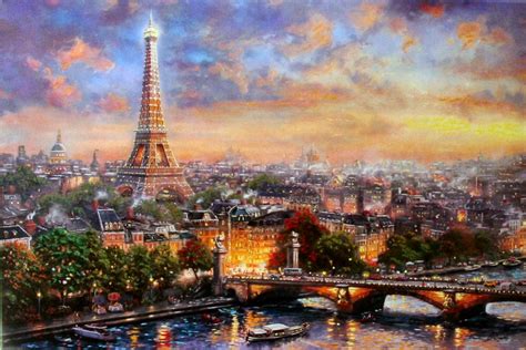 Paris City Of Love By Thomas Kinkade 18x27 Examination Proof Ep