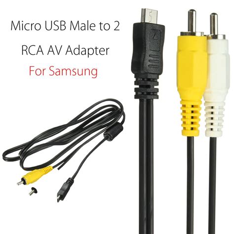 Micro Usb Male Videocableadapter To 2 Rca Av Adapter Audio Video Cable