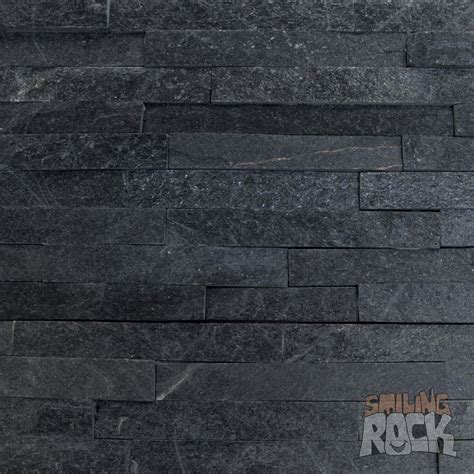 Black Quartz Stack Stone Wall Cladding Smiling Rock Melbourne Stacked