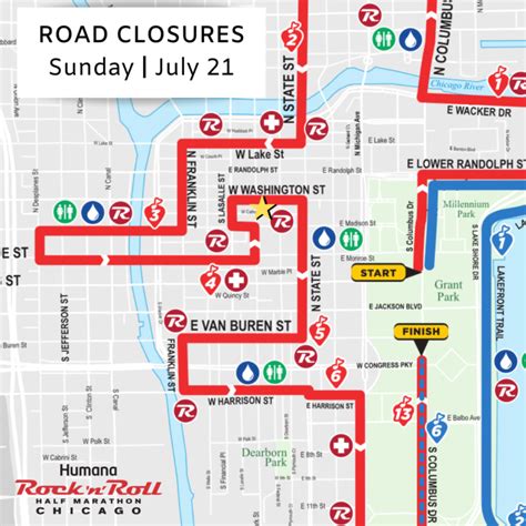 Rock 'n' Roll Marathon - Sunday July 21 - Road Closures - The Chicago ...