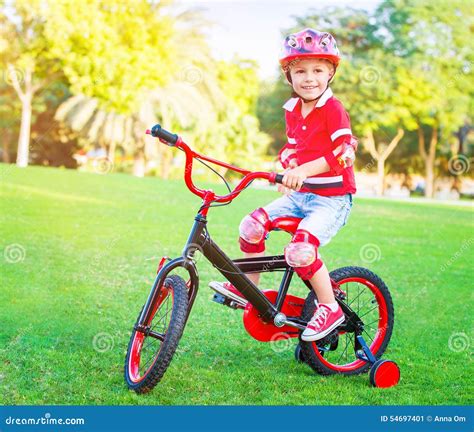 Cute Little Boy Riding A Bike Stock Image Image Of Child Active