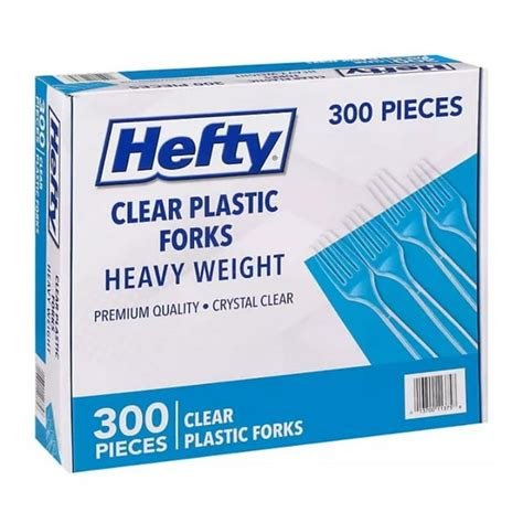 Hefty Clear Heavy Weight Plastic Forks 300 Ct
