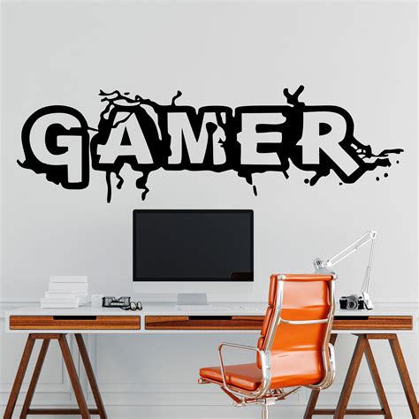 Gamer Name Wall Decal Personalized Name Gamer Wall Sticker Etsy