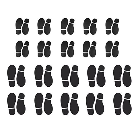 Skycooool 20 Pairs 40 Prints Black Shoe Footprint Stickers Decals For