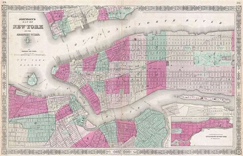 1865 Johnson Map Of New York City And Brooklyn Geographicus